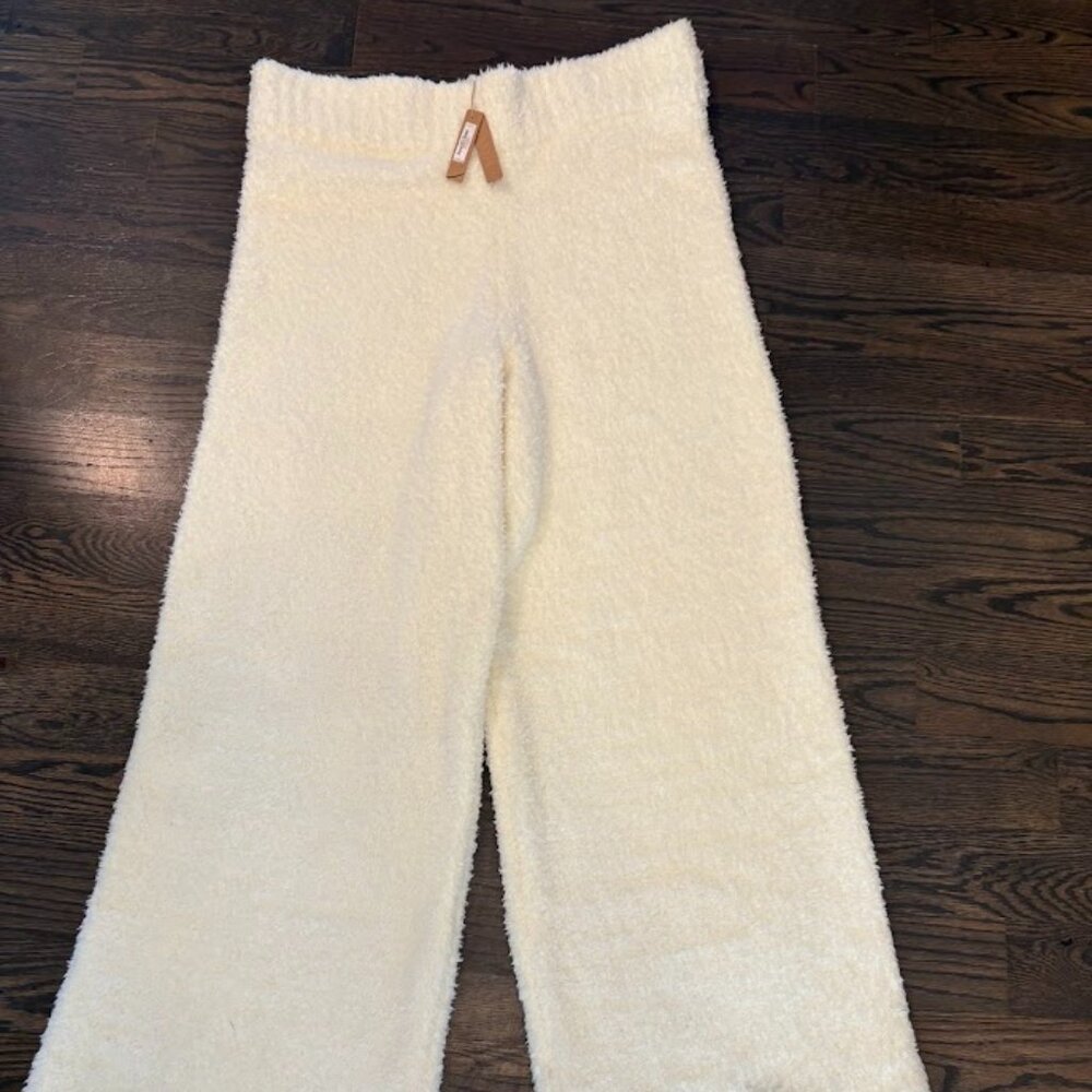 SKIMS Cream Teddy Sherpa Wide Leg Pants NWT 2X/3X Cozy Loungewear Cottage Casual